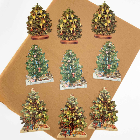 Fancy Christmas Trees Loose Christmas Paper Scrap Pack